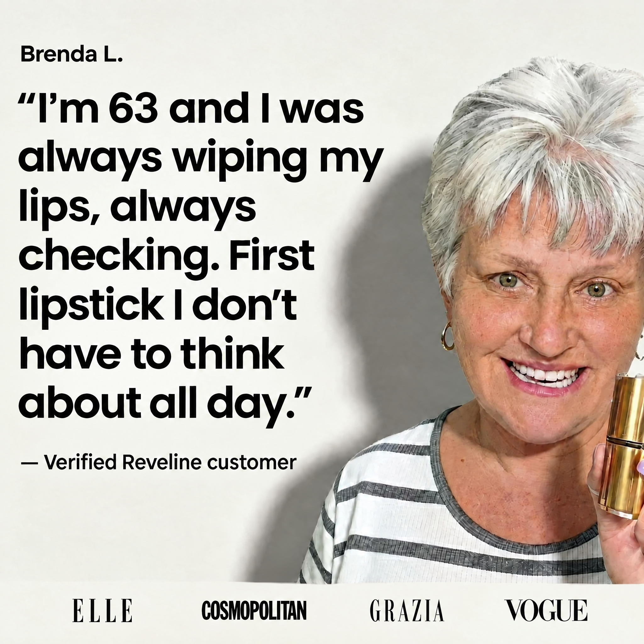 Reveline pH Glow Lip Tint — customer testimonial and press logos