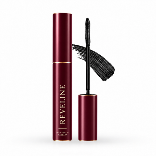 Reveline Lash-Reveal Mascara — burgundy tube and black wand